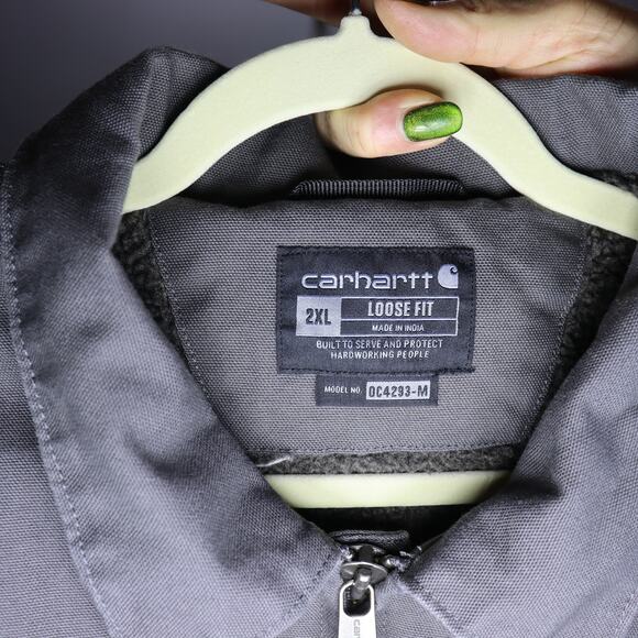 Carhartt Loose Fit Gray Work Jacket 2XL Taylor Morrison Logo - Picture 3 of 3